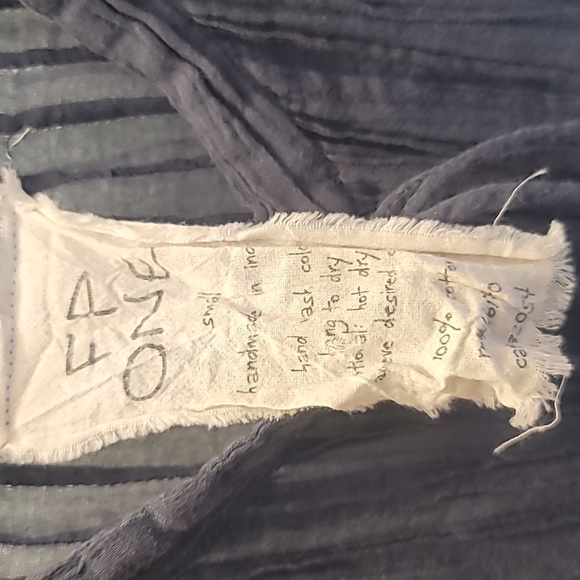 FP One Free People Woman's S Blue Sheer Cardigan Tie Front Ruffle Long Sleeves - Picture 3 of 8